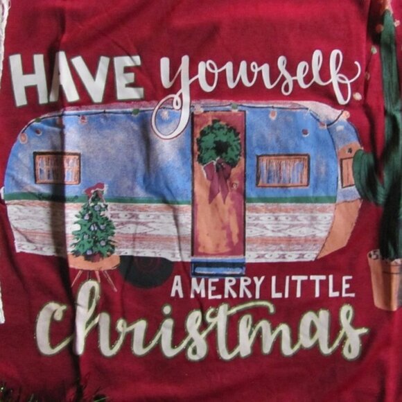 SOUTHERN GRACE LADIES HAVE YOURSELF A MERRY LITTLE CHRISTMAS LACE SLEEVE SHIRT - Picture 3 of 3